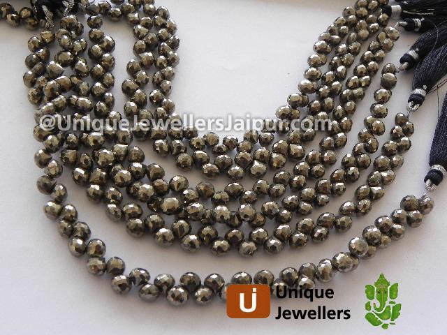 Pyrite Faceted Onion Beads